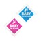 Aufkleber-BABY-ON-BOARD-Sticker-in-Blau/Pink-selbstklebend-2-Bögen-mit-je-1-Sticker