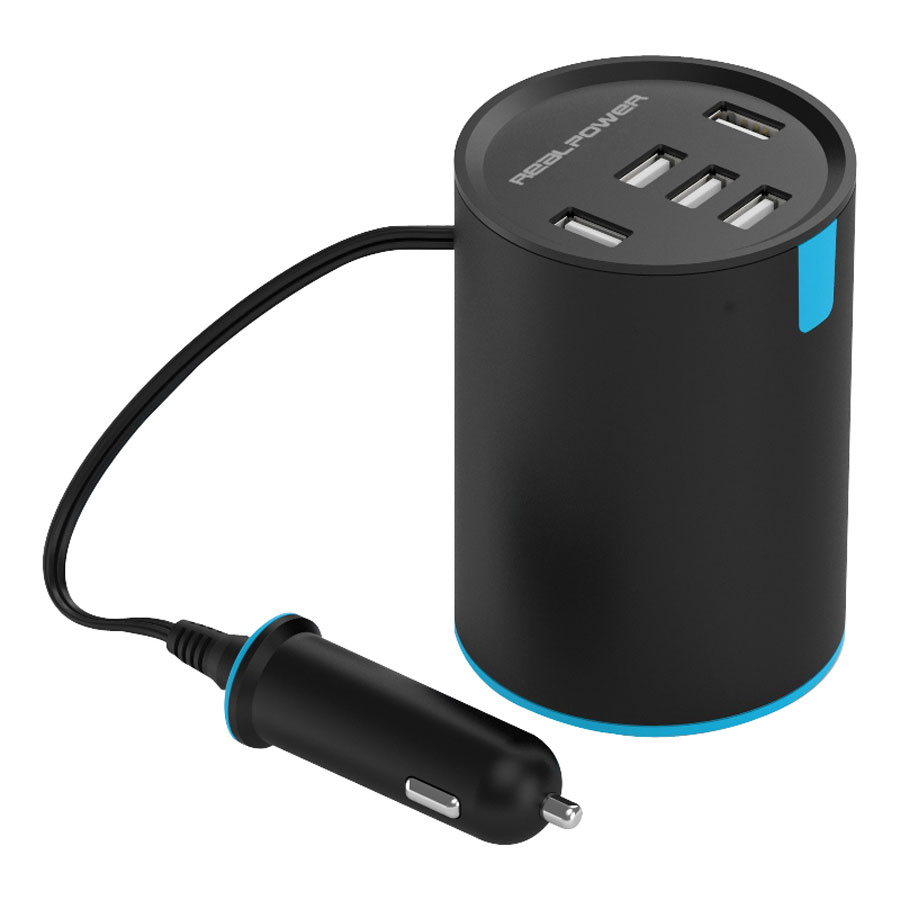 ultron-Kfz-Ladestation-RealPower-car-charger-Tube-5-mit-5-USB-Ladeports-1-Stück