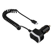 Hama-Kfz-Ladegerät-Triple-Power-Micro-USB-7.2A-in-Schwarz-