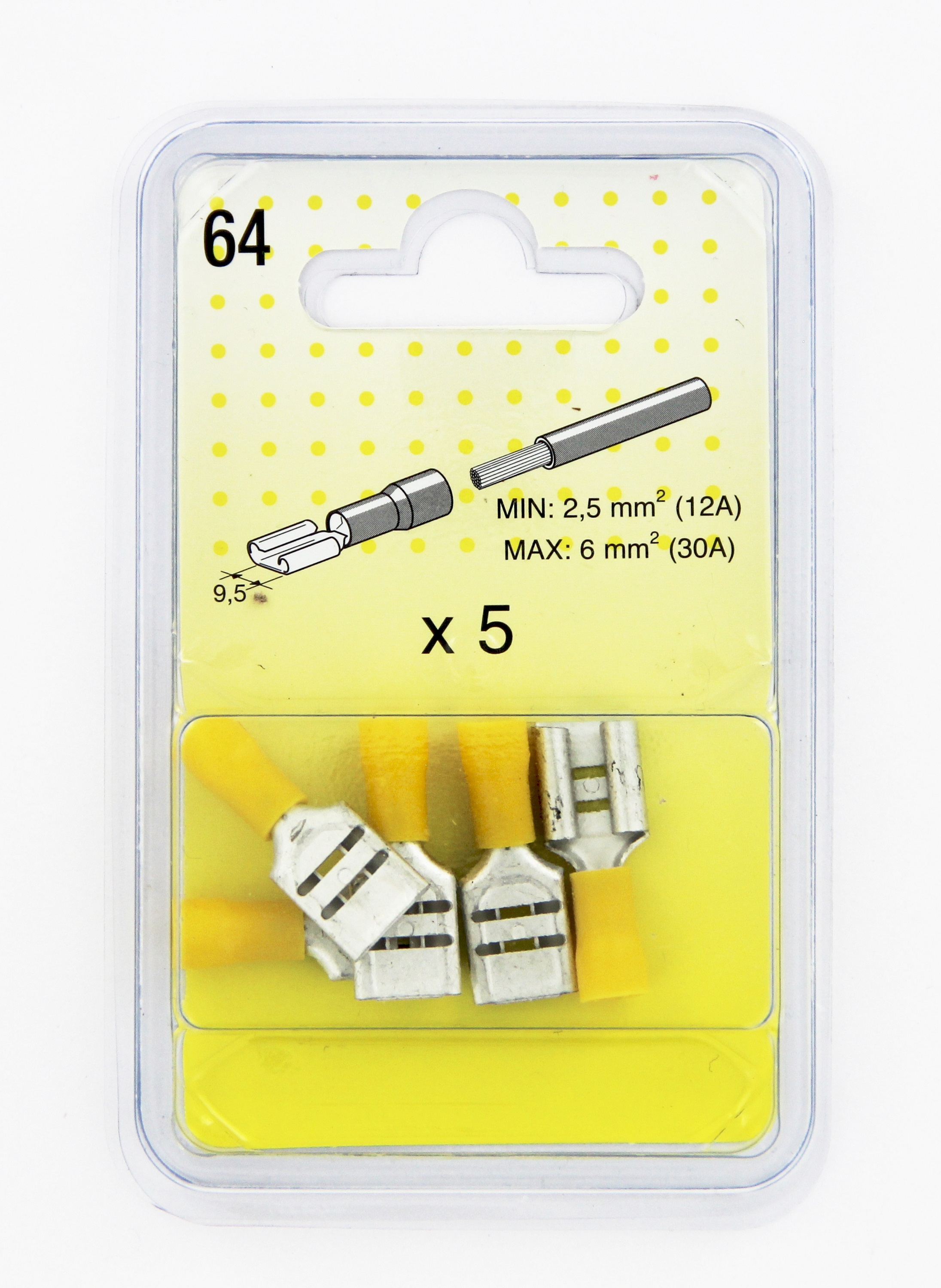 95-mm-gelbe-flache-Buchsenlaschen-5-Stück