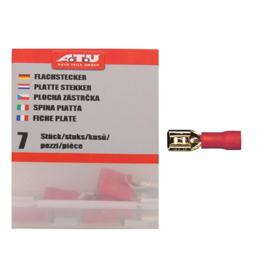 Kabel-Flachstecker-48-mm-rot-Inhalt:-7-Stück