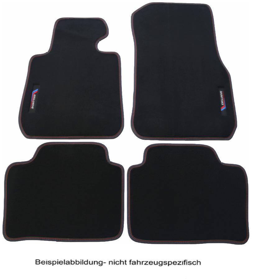 SCHÖNEK-Passform-Autoteppich-4-teiliges-Set-Exclusive-mit-Stick-Auto-Textil-Fußmatten-aus-Polyamid-Tuft-für-BMW-1er-E82-Coupe-ab-Baujahr-2007